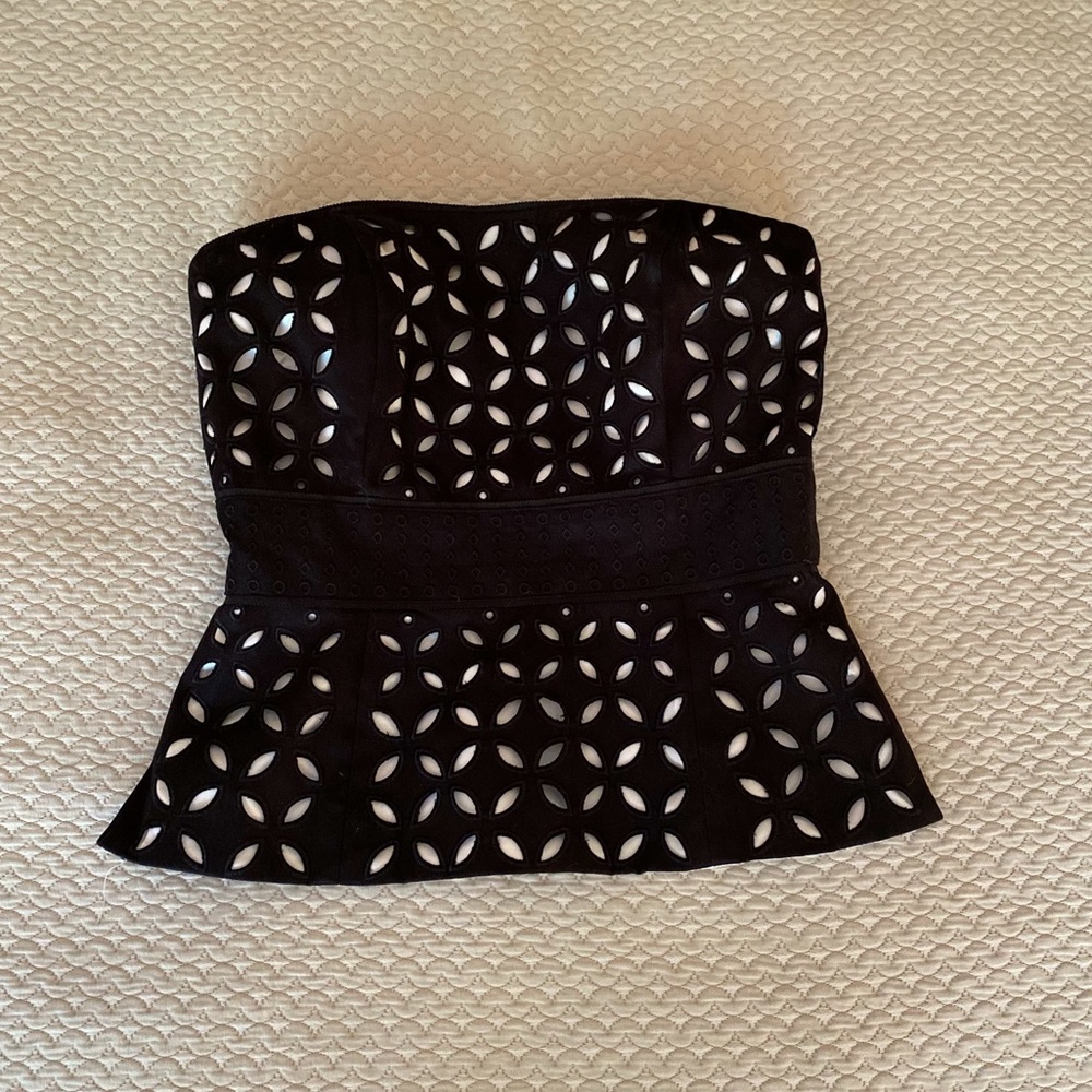 WHBM strapless peplum top